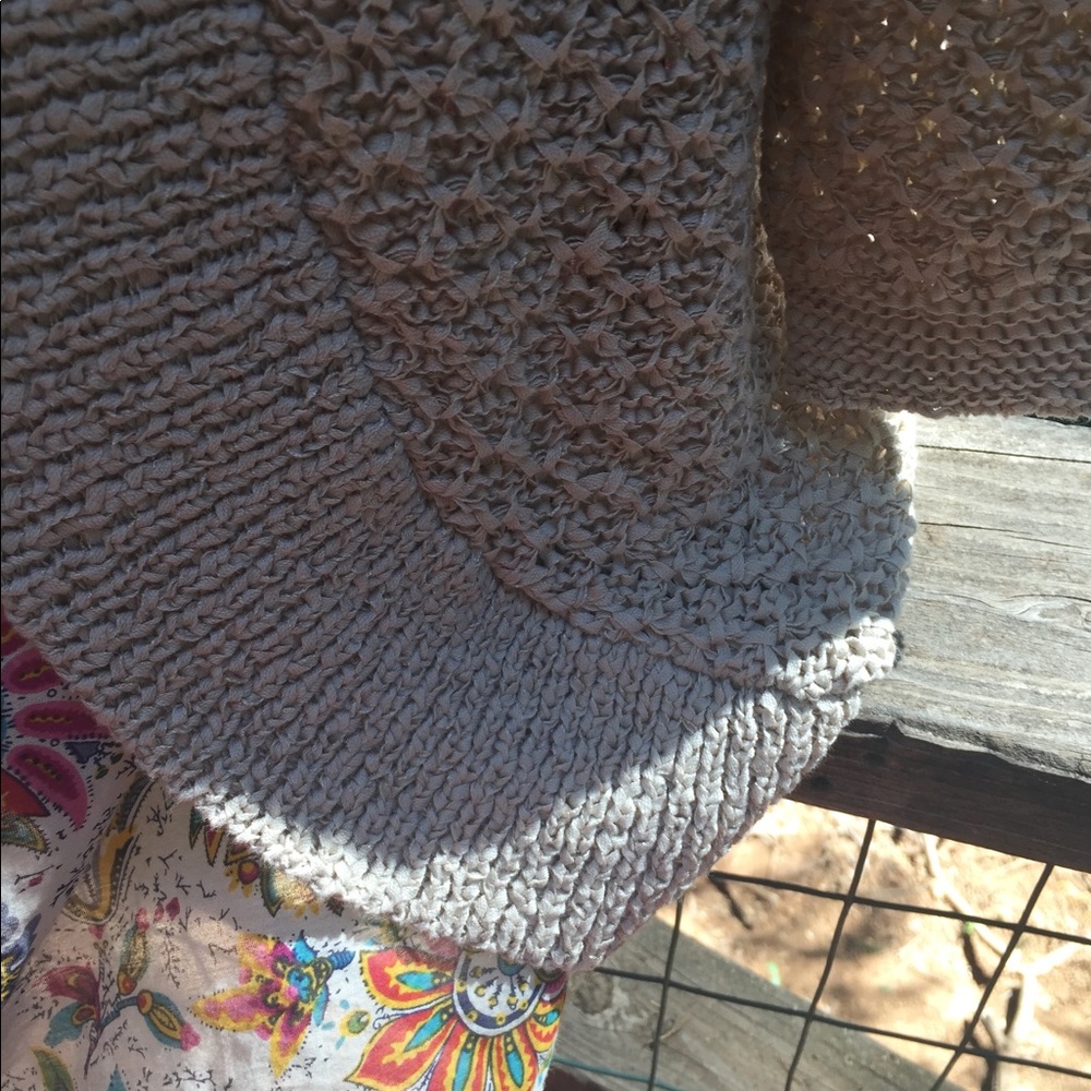 Dana Buchman nubby oatmeal colored 3-/4 sleeve cardigan  chunky knit ,HP25x2 - Picture 8 of 9